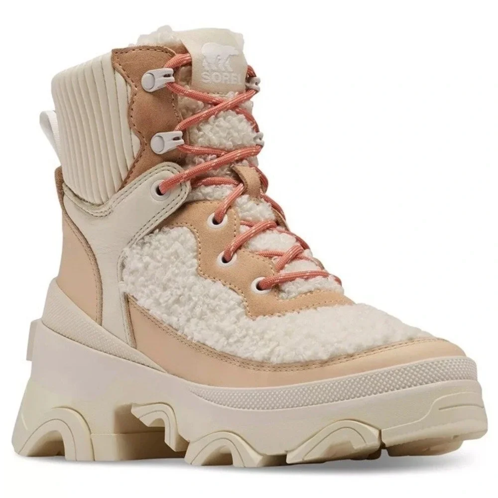 SOREL Brex Boot Cozy Lace Boots Waterproof Nova Sand Sea Salt NL4813-260 Sz. 7.5